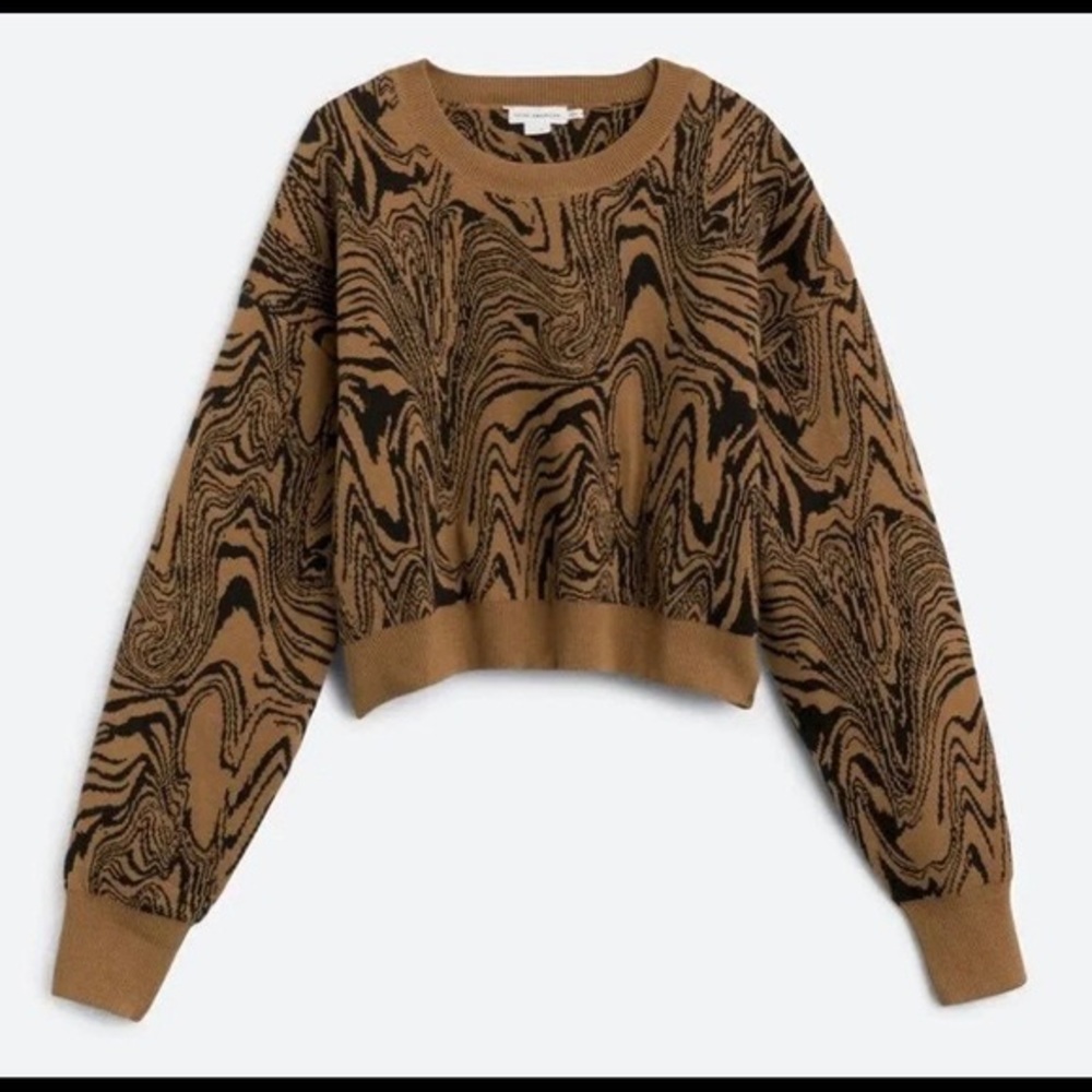 swirl intarsia boxy sweater